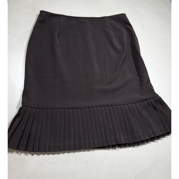Briggs & Riley Dresses & Skirts - Briggs New York Skirt Pleated Women Sz 8 Vintage Brown Y2K Corporate Goth Mocha